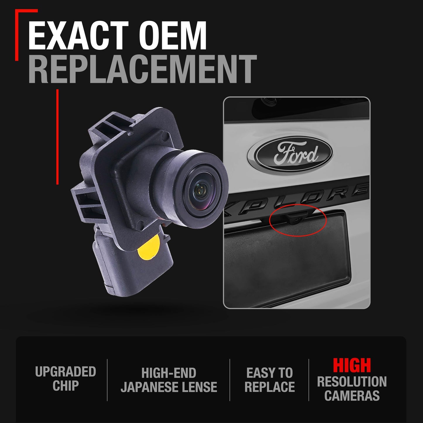 2013-2015 Ford Explorer Rear View Backup Camera - Reverse Park Assist Camera Replacement