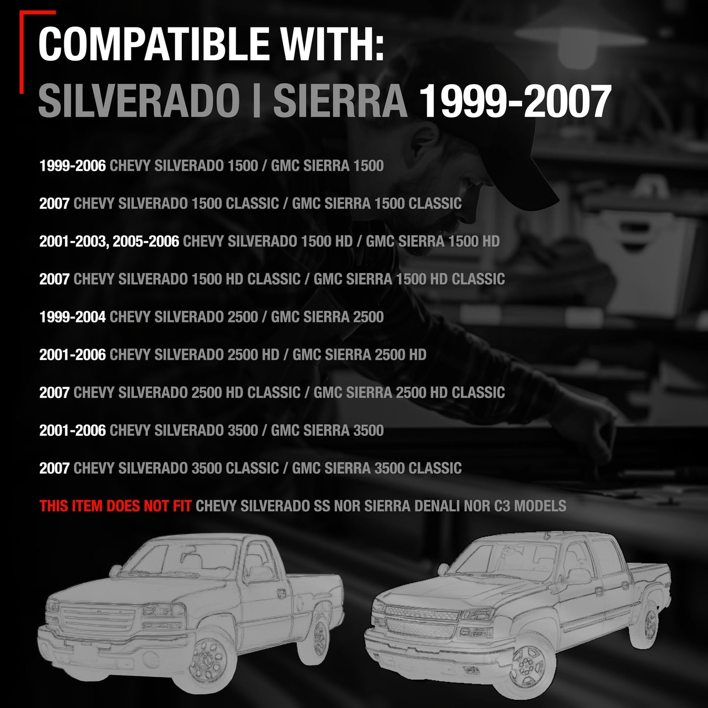 T1A Tailgate Handle Bezel w/Metal Clip - Compatible with 1999-2006 Chevrolet Silverado 1500 2500 3500; 99-06 GMC Sierra 1500 2500 3500 HD Classic - Textured Black - OEM 15228539, 76106, GM1916102 - Improved Bezel - Metal Clip
