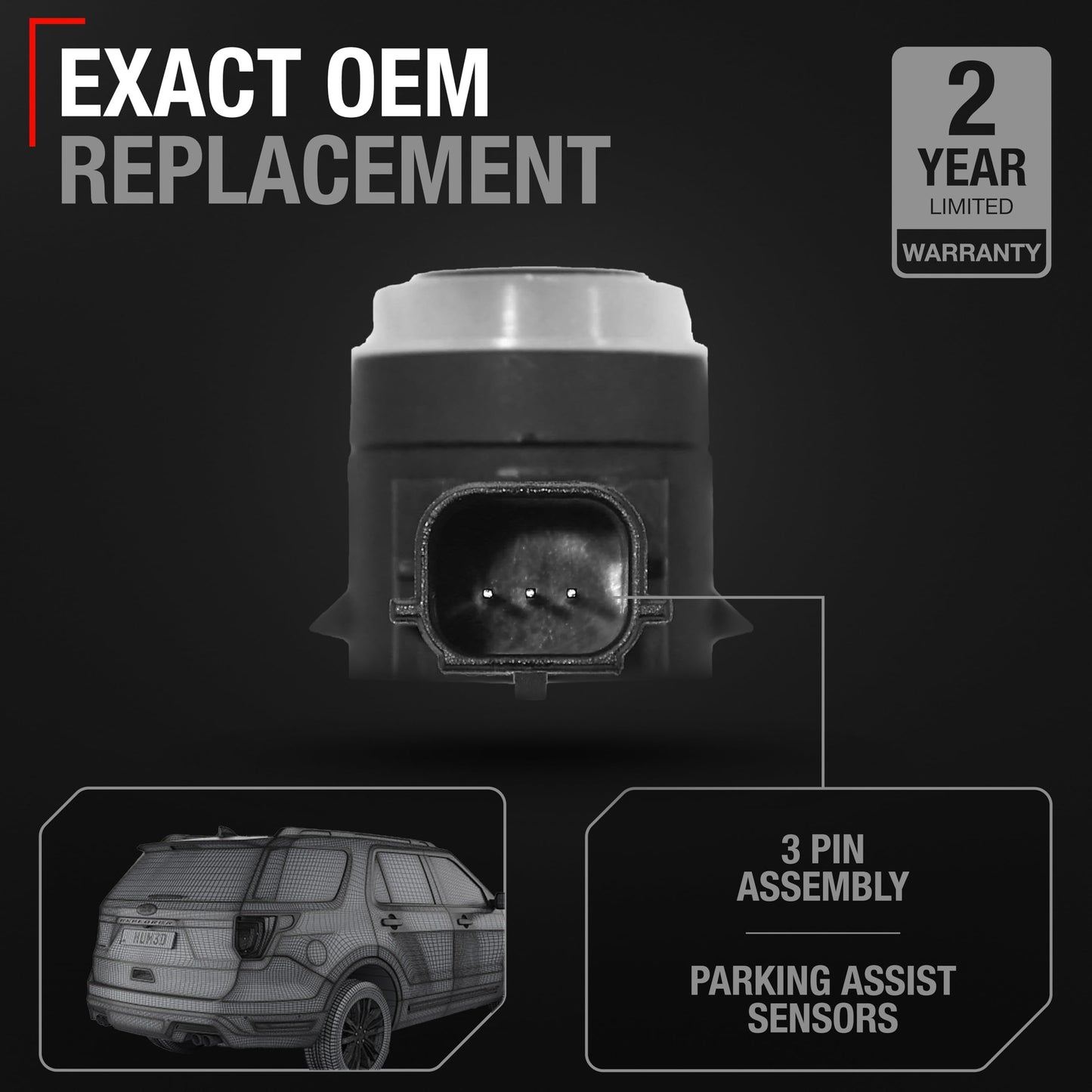 2018-2019 Ford Edge; 2019-2021 Ford Explorer; 2020-2021 Lincoln Nautilus Car Parking Sensors - Front/Rear Backup Reverse Parking Assist Kit