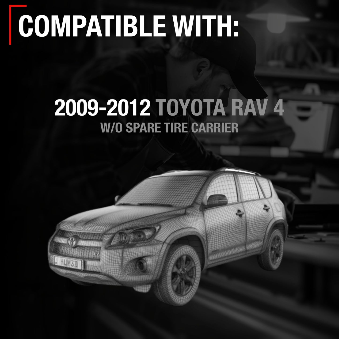 2009-2012 Toyota RAV4 Backup Reverse Camera Compatible Without Spare Tire Carrier