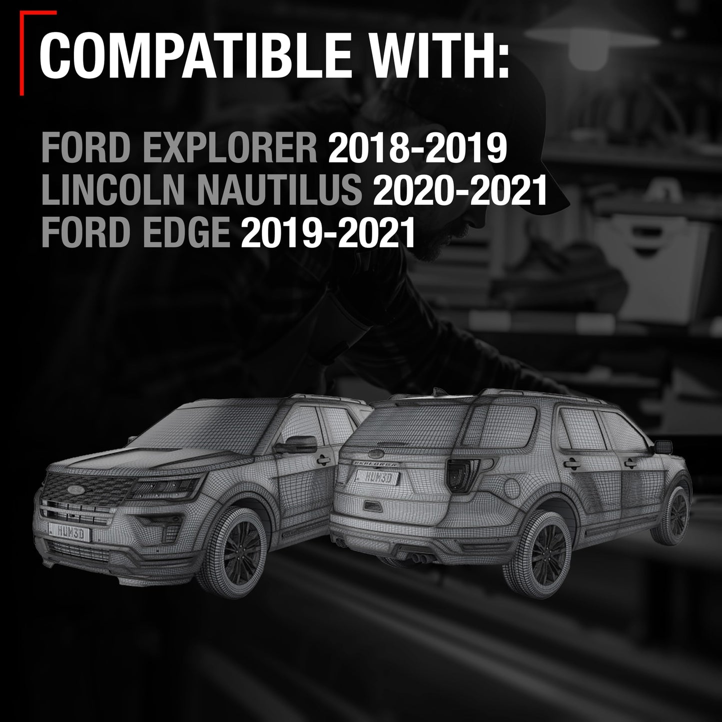 2018-2019 Ford Edge; 2019-2021 Ford Explorer; 2020-2021 Lincoln Nautilus Car Parking Sensors - Front/Rear Backup Reverse Parking Assist Kit