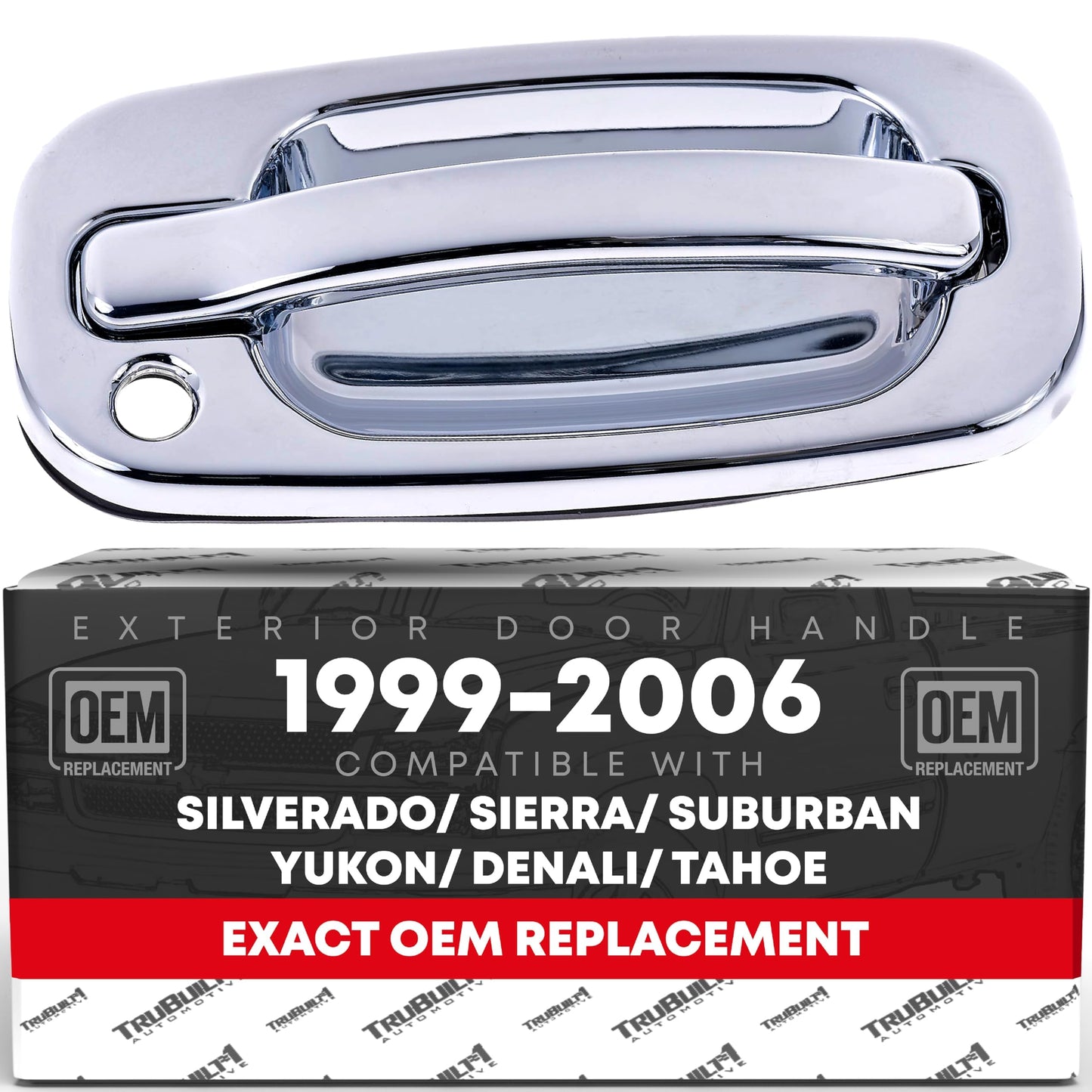 1999-2006 Chevrolet Silverado Exterior Front Passenger Door Handle Replacement - All Chrome with Keyhole