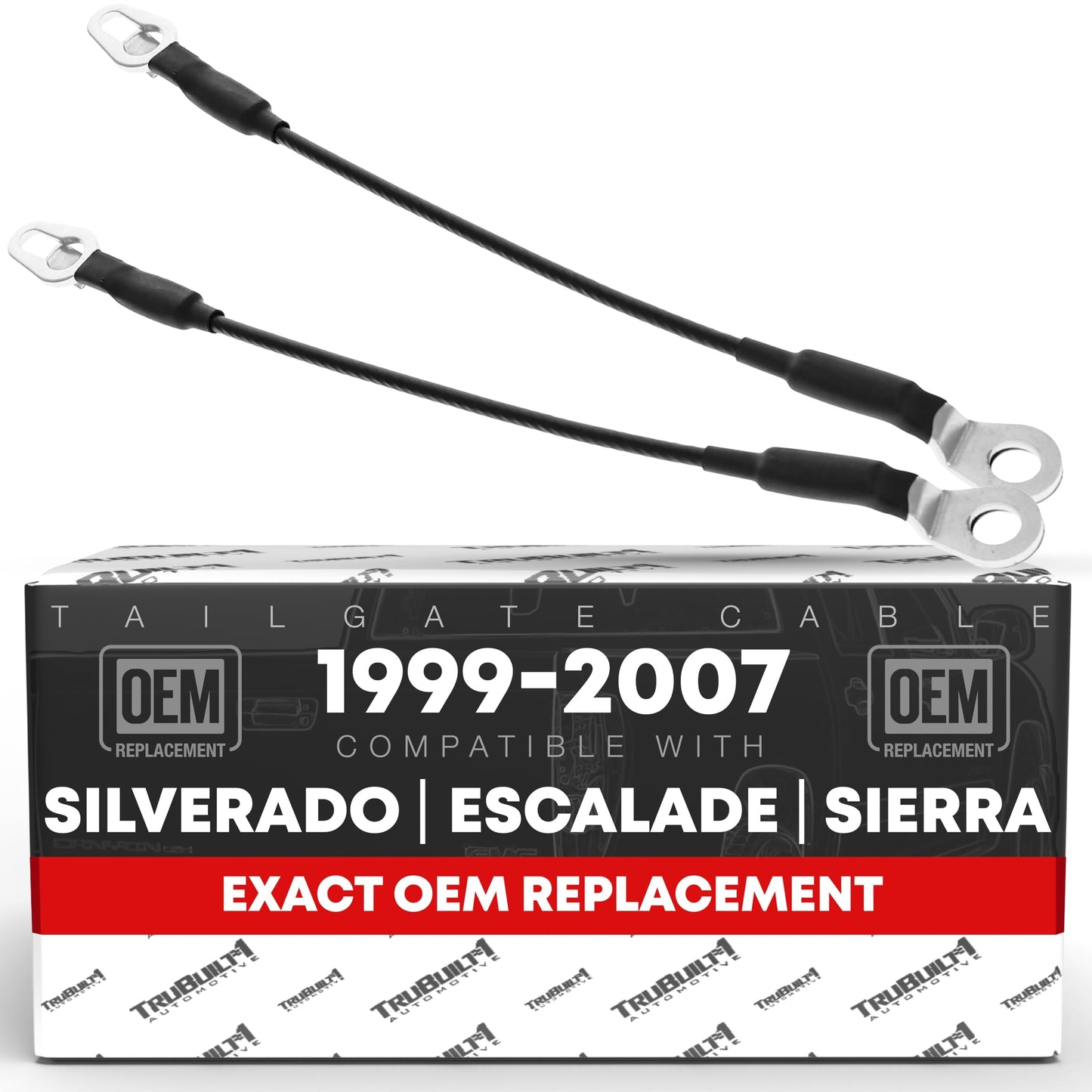 1999-2007 Chevrolet Avalanche Silverado GMC Sierra Cadillac Escalade Hummer H2 Tailgate Support Cable Set Rear Left & Right Side - Metal 15-1/8" Long