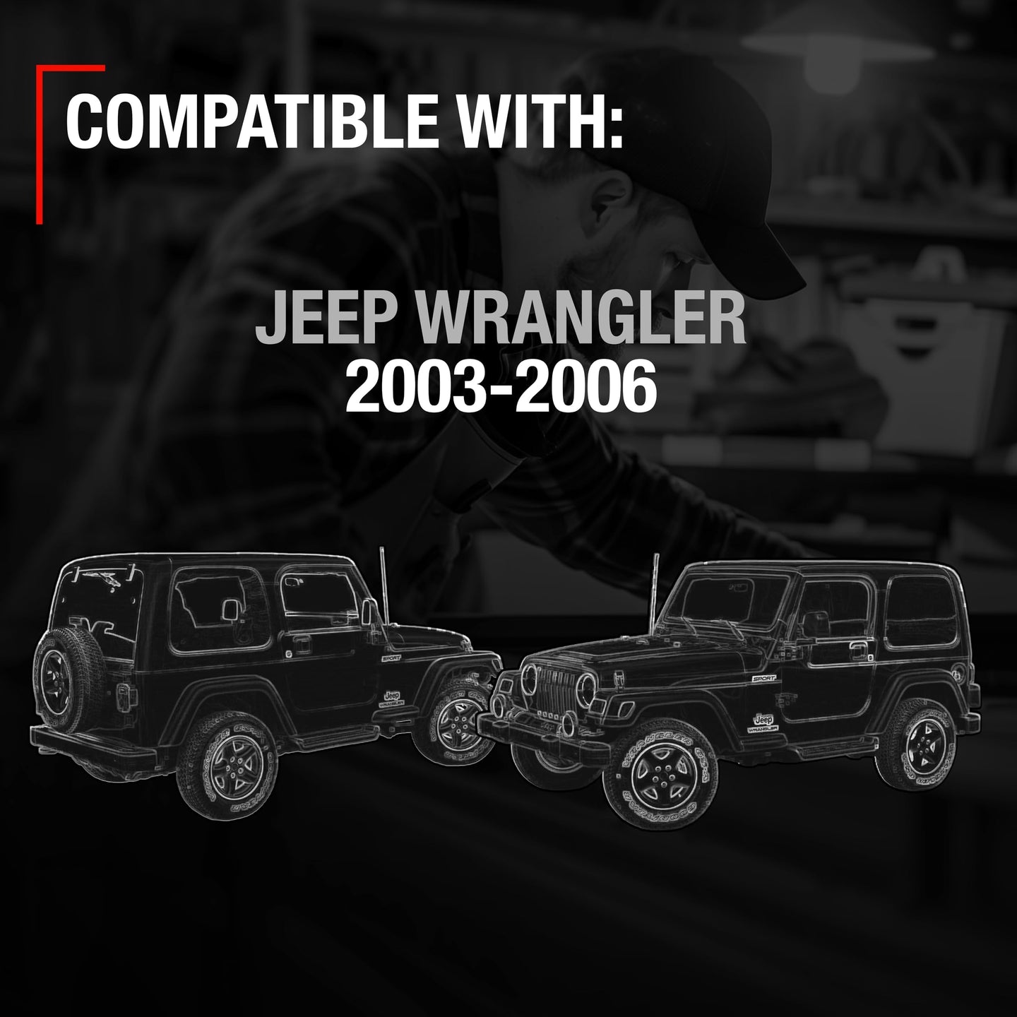 Jeep Wrangler Interior Door Handle Set - Front Driver & Passenger - Textured Black, Plastic - Driver + Passenger Door Handle