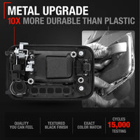 2009-2014 Ford F-150 Lobo Lincoln Mark LT Exterior Front Driver Door Handle, Upgraded Metal - Textured Black with Keyhole - Front Driver Side Handle w/ Keypad