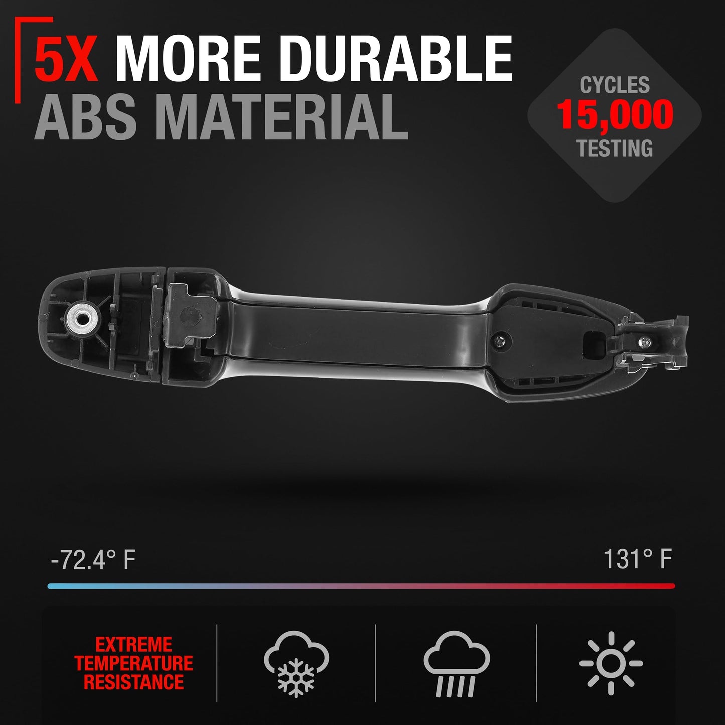 2012-2020 Toyota Yaris Prius C Camry Auris 86 C-HR Subaru BRZ Scion FR-S iM Exterior Rear Driver or Passenger Door Handle - Primed Black - Rear Driver & Passenger Door Handle