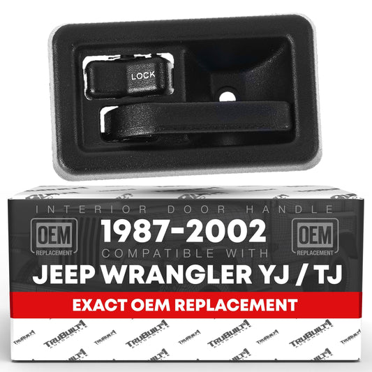 Jeep Wrangler Interior Rear Driver Door Handle - Textured Black, Plastic - Driver Door Handle