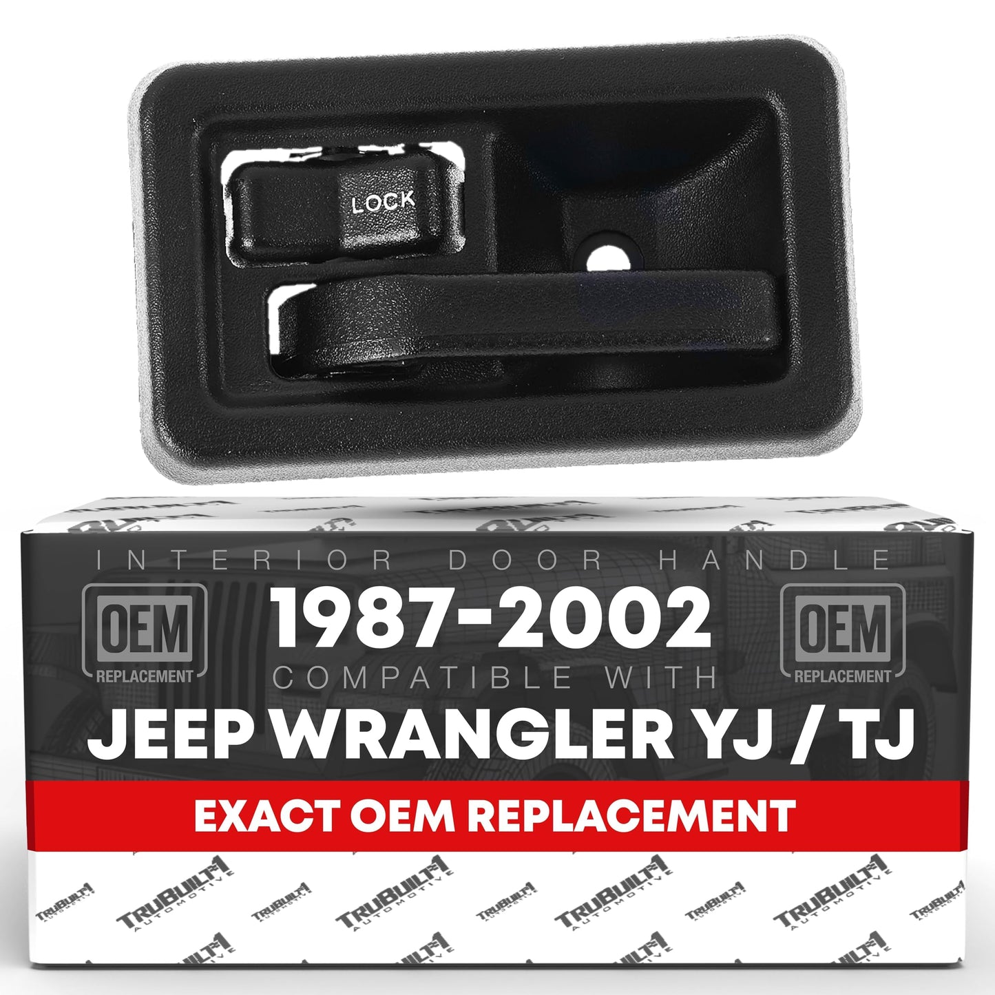1987-2002 Jeep Wrangler YJ TJ Interior Front/Rear Driver Door Handle Replacement - Textured Black Plastic - Driver Door Handle