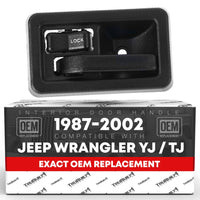 1987-2002 Jeep Wrangler YJ TJ Interior Front/Rear Driver Door Handle Replacement - Textured Black Plastic - Driver Door Handle