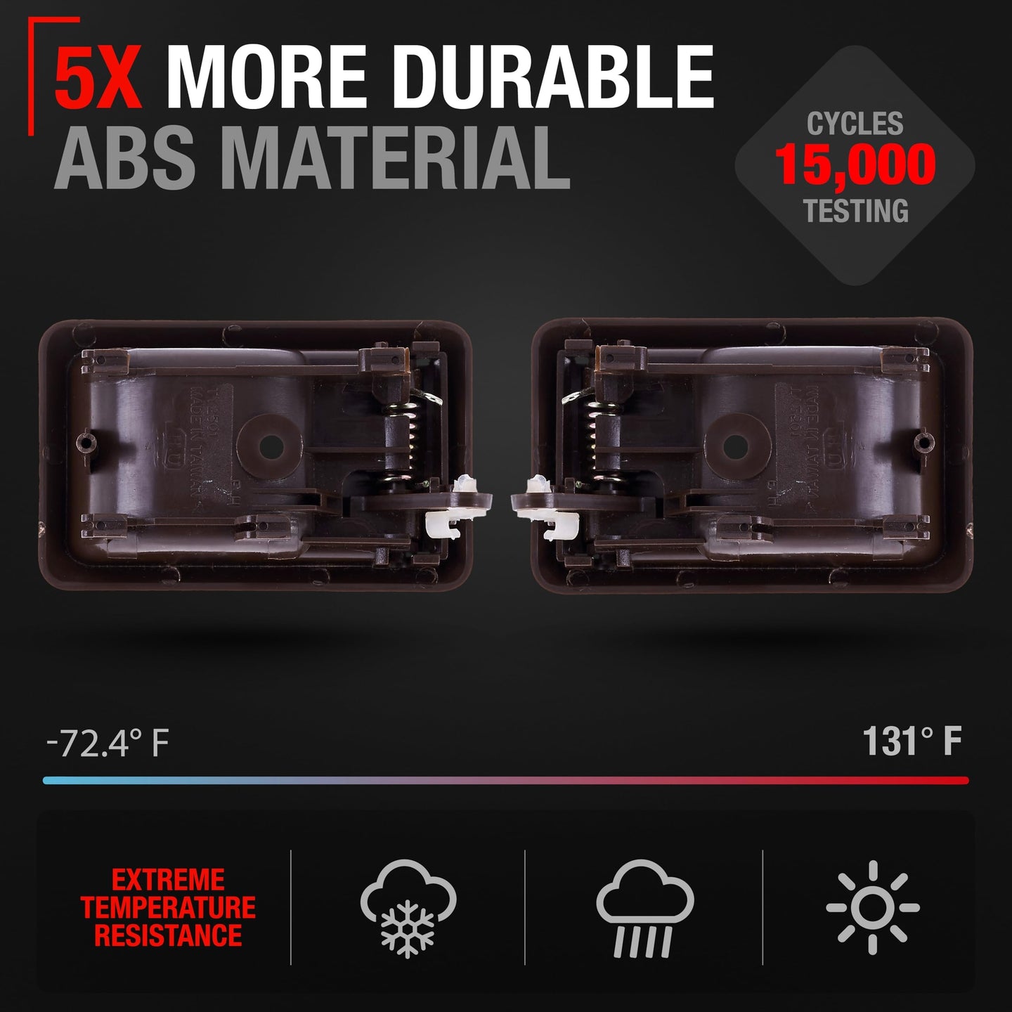 1988-2000 Toyota Tacoma 4Runner Corolla Geo Prizm Pickup Interior Front and Rear Driver and Passenger Door Handle Set - Brown - Brown,Driver + Passenger Door Handle