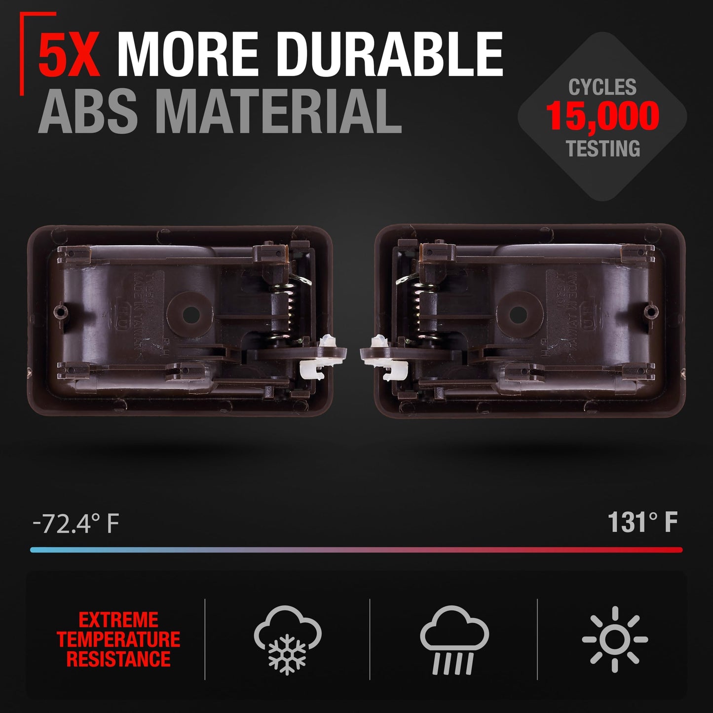 1988-2000 Toyota Tacoma 4Runner Corolla Geo Prizm Pickup Interior Front and Rear Driver and Passenger Door Handle Set - Brown - Brown,Driver + Passenger Door Handle