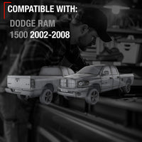 2002-2008 Dodge Ram 1500, 2003-2009 Dodge Ram 2500, 3500 Tailgate Handle Assembly, Upgraded Metal - Exterior Tailgate Latch, All Chrome - Chrome Tailgate Handle