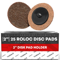 3M Roloc Surface Conditioning Disc SC-DR, 2", Pack of 25 - Type R - Rust Remover for Metal - Conditioning Disc Coarse 2"