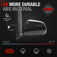 1995-1999 Toyota Tacoma Passenger Side Mirror Replacement - Manual Adjustment, Manual Folding, Convex Glass - Textured Black Cover - Driver Side Mirror