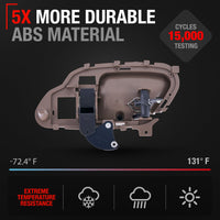 Chevy GMC Escalade Interior Driver Door Handle - Front/Rear - Upgraded Metal - Tan - 1995-2002 - Front/Rear Driver Side