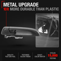 2005-2010 Jeep Commander Cherokee Exterior Front Passenger Door Handle, Upgraded Metal - Textured Black - Rear Passenger Handle