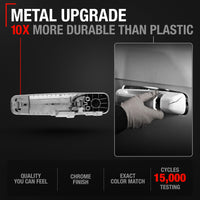 2006-2010 Jeep Commander; 2005-2010 Jeep Grand Cherokee Exterior Rear Driver Door Handle, Upgraded Metal - All Chrome - Rear Driver Side Handle