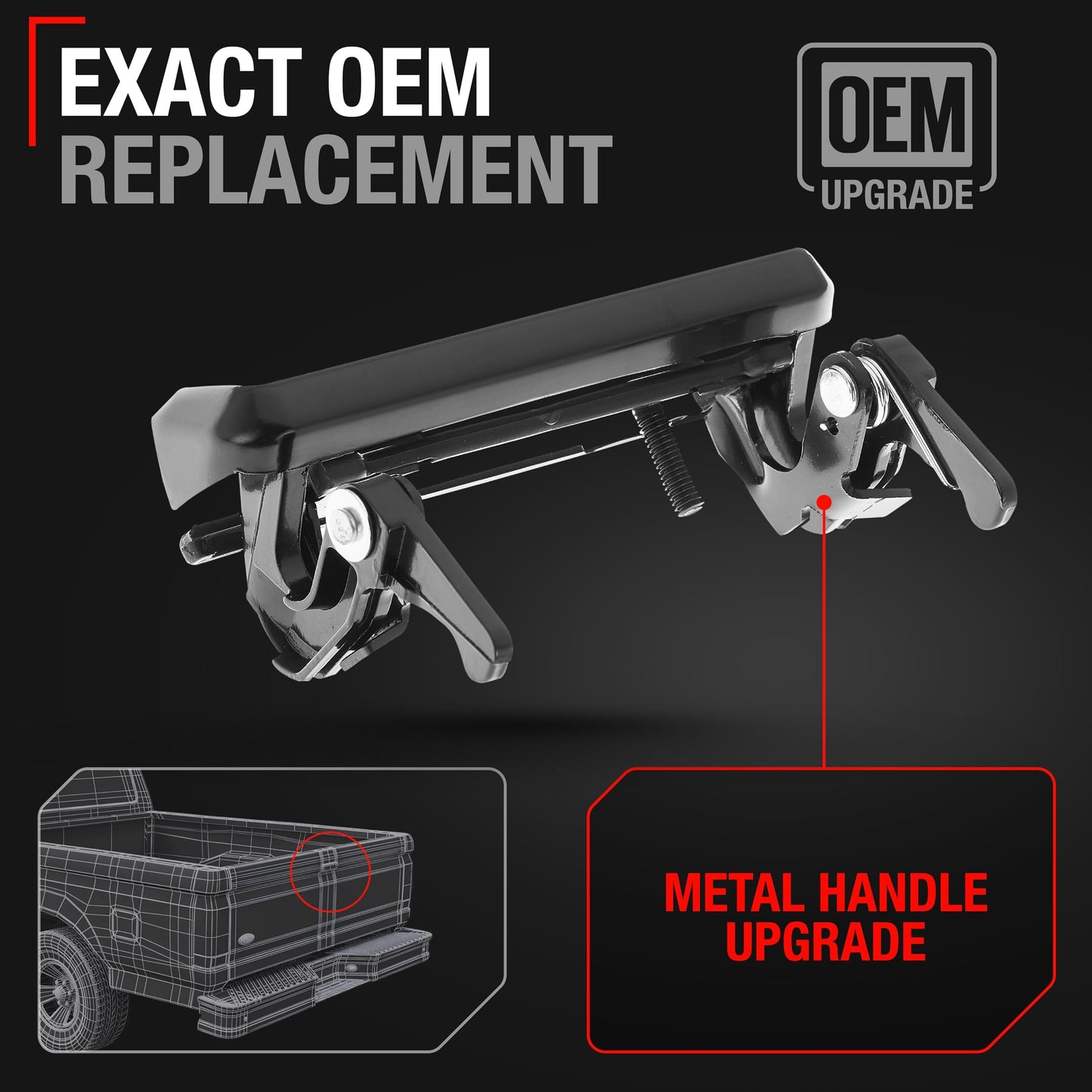 1993-2003 Ford Ranger 1994-2010 Mazda B-Series Tailgate Handle Latch Assembly, Upgraded Metal - Tailgate Handle - Metal