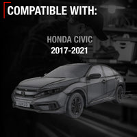 Driver Side Heated Power Side View Mirror - Compatible with 2017-2021 Honda Civic - Power Heated, Manual Folding - Paintable Textured Black Housing - OEM Partslink HO1320297