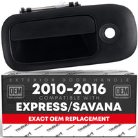 T1A Exterior Front Driver Door Handle - Compatible with 2010-2016 GM Express Van, GMC Savana - Textured Black - OEM 25989398, 97745 - Front Left Handle