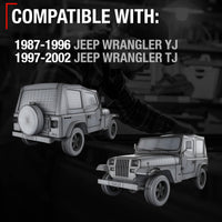 1984-2002 Jeep Wrangler Interior Front/Rear Driver and Passenger Door Handle Set - Textured Black Plastic - Driver + Passenger Door Handle