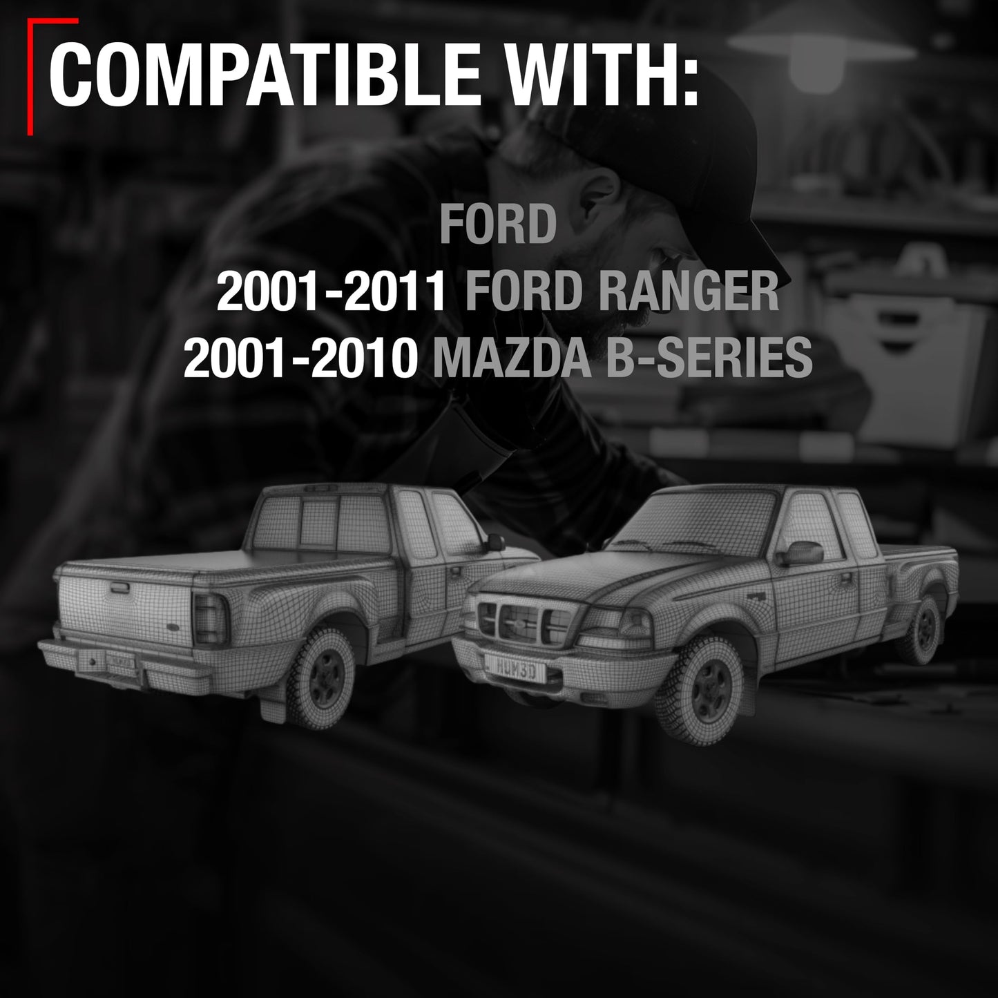 2001-2011 Ford Ranger Mazda B-Series Exterior Front Driver or Passenger Door Handle, Upgraded Metal - All Chrome - Front Driver or Passenger Handle