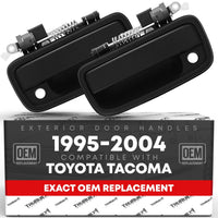 1995-2004 Toyota Tacoma Exterior Front Driver and Passenger Door Handle Replacement Set - Textured Black with Keyhole - Driver + Passenger Handle (Plastic)