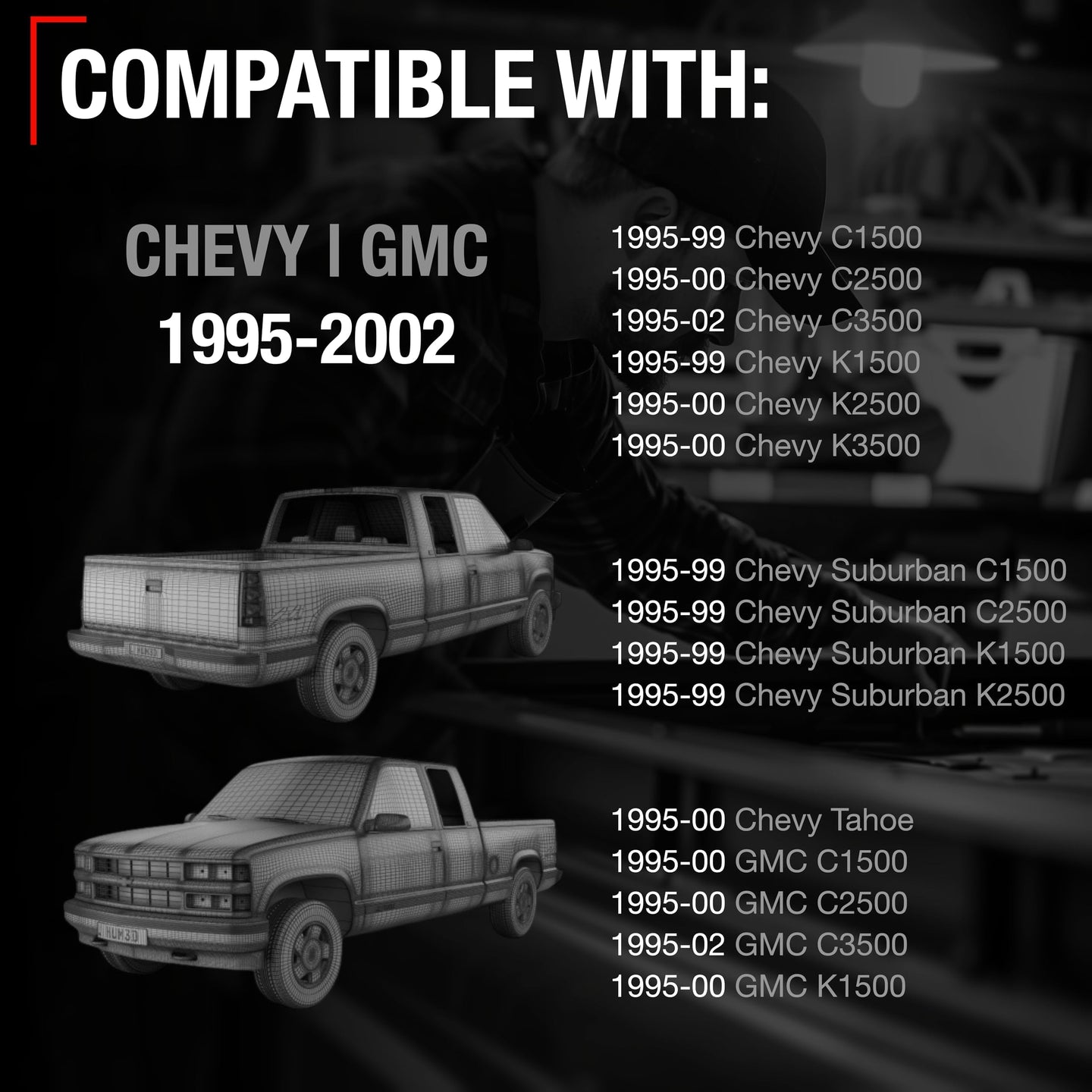 1988-2000 Chevrolet GMC C1500 K1500 C2500 K2500 K3500 92-94 Blazer 95-99 Tahoe 00 GMC Yukon Interior Front Driver Door Handle Upgraded Metal - Gray - Front & Rear Left Side