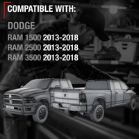2013-2018 Dodge Ram Tailgate Handle Latch, Upgraded Metal - Exterior Tailgate Assembly Textured Black with Keyhole Camera Hole