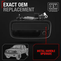 1995-2004 Toyota Tacoma Exterior Front Driver Door Handle Replacement - Upgraded Metal Textured Black - Driver Handle (Metal)
