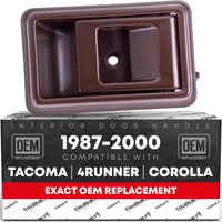 1988-2000 Toyota Corolla 4Runner Pickup Tacoma Geo Prizm Interior Front and Rear Driver Door Handle - Brown Plastic - Brown,Driver Door Handle