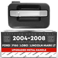 2004-2014 Ford F-150 Lobo Lincoln Mark LT Exterior Rear Passenger Door Handle, Upgraded Metal - Chrome and Black - Rear Passenger Handle
