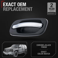 1999-2006 Chevrolet Silverado Suburban Tahoe Avalanche GMC Sierra Yukon Cadillac Escalade Exterior Rear Passenger Door Handle - Chrome Black - Rear Right Door Handle
