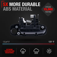 1998-2002 Toyota Corolla Chevrolet Prizm Exterior Front Driver Door Handle Replacement - Textured Black, Plastic - Front Driver Side