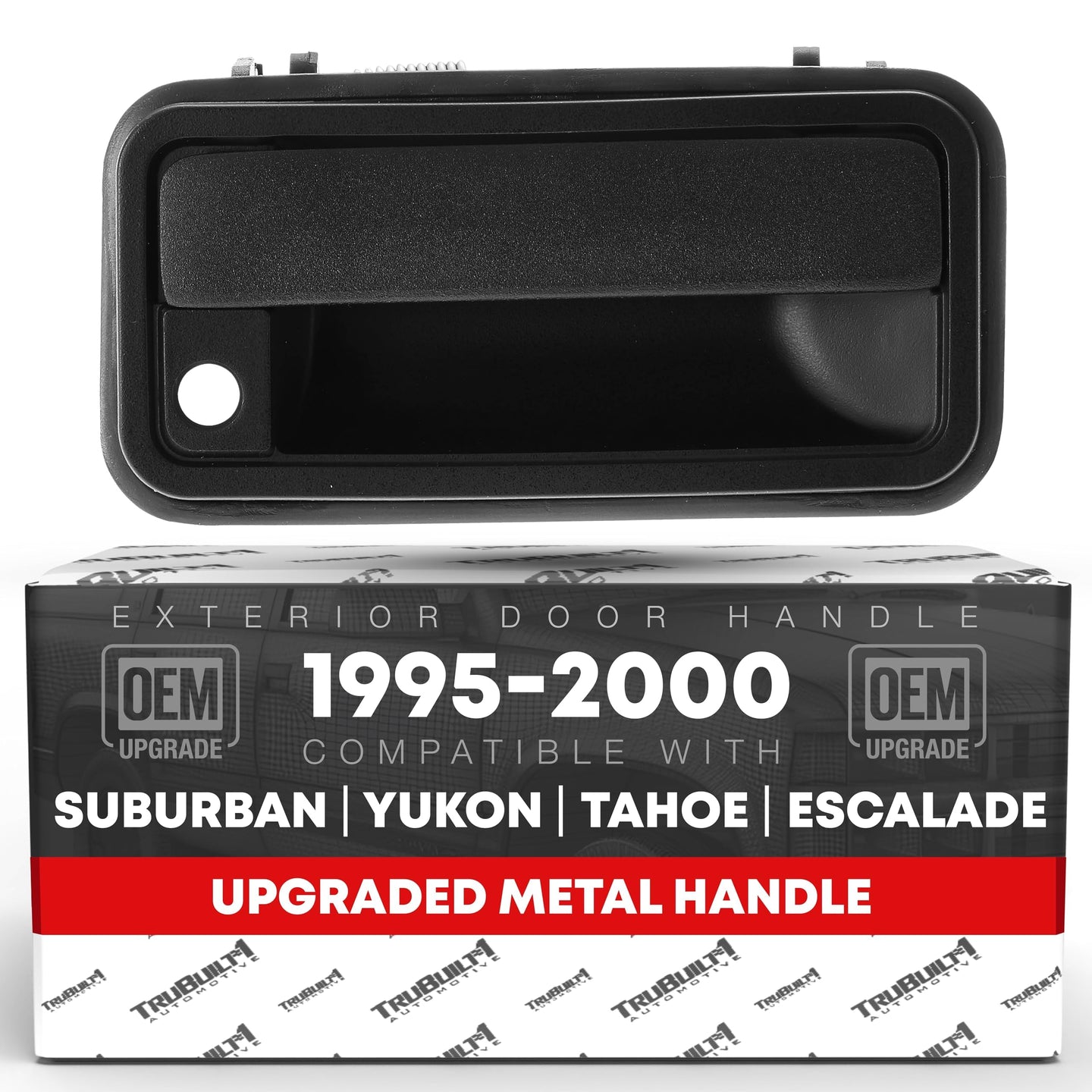 1994-2002 Chevrolet C/K Silverado Suburban Tahoe Blazer GMC Yukon Sierra Cadillac Escalade Exterior Front Passenger Door Handle Upgraded Metal - Textured Black - All-Metal Right Handle