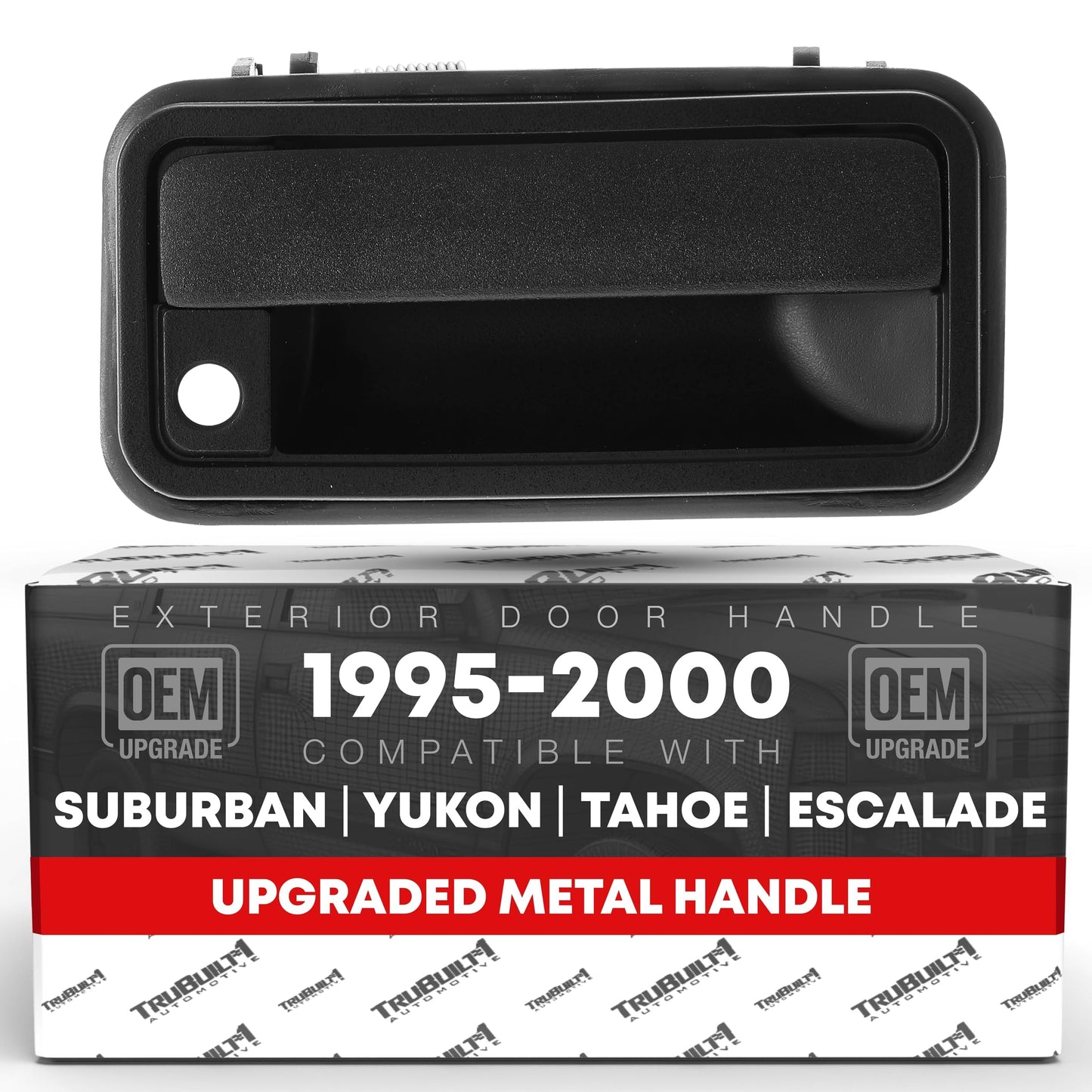 1994-2002 Chevrolet C/K Silverado Suburban Tahoe Blazer GMC Yukon Sierra Cadillac Escalade Exterior Front Passenger Door Handle Upgraded Metal - Textured Black - All-Metal Right Handle