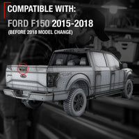 2015-2018 Ford F-150 Tailgate Handle Assembly, Textured Black w/ Camera and LED Hole