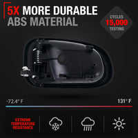1992-1997 Toyota Corolla 1993-1997 Chevrolet Prizm Interior Front or Rear Passenger Door Handle Replacement - Black Plastic