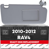 Toyota RAV4 Sun Visor - Right Passenger Side - Gray with Mirror - Gray,Passenger