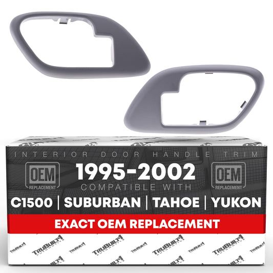 Chevrolet GMC Suburban C/K C3500HD C5500 Interior Door Handle Bezel Set - Driver & Passenger Side - Gray - Front or Rear, Driver + Passenger Side Bezel