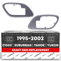 1995-2002 Chevrolet GMC C1500 K1500 C2500 K2500 C3500 K3500 C3500HD C5500 Suburban Interior Driver & Passenger Door Handle Bezel - Gray - Front or Rear, Driver + Passenger Side Bezel