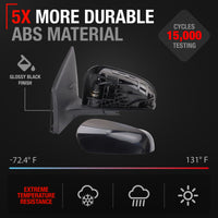 Driver Side Heated Power Side View Mirror - Compatible with 2014-2019 Toyota Corolla - Power Heated, Manual Folding - Paintable Textured Black Housing - OEM 8794002F31C0 - Driver Side Mirror