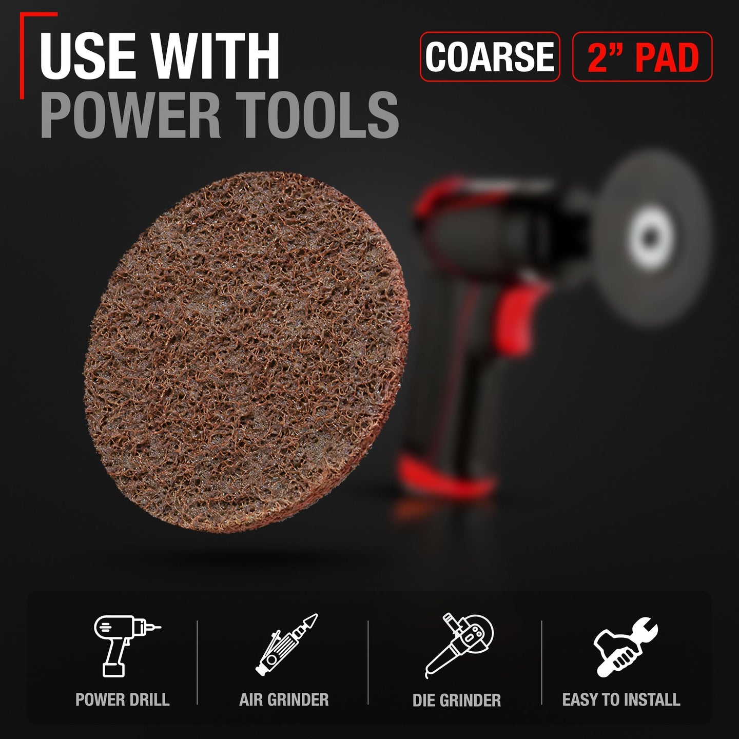 3M Roloc Surface Conditioning Disc SC-DR, 2", Pack of 25 - Type R - Rust Remover for Metal - Conditioning Disc Coarse 2"