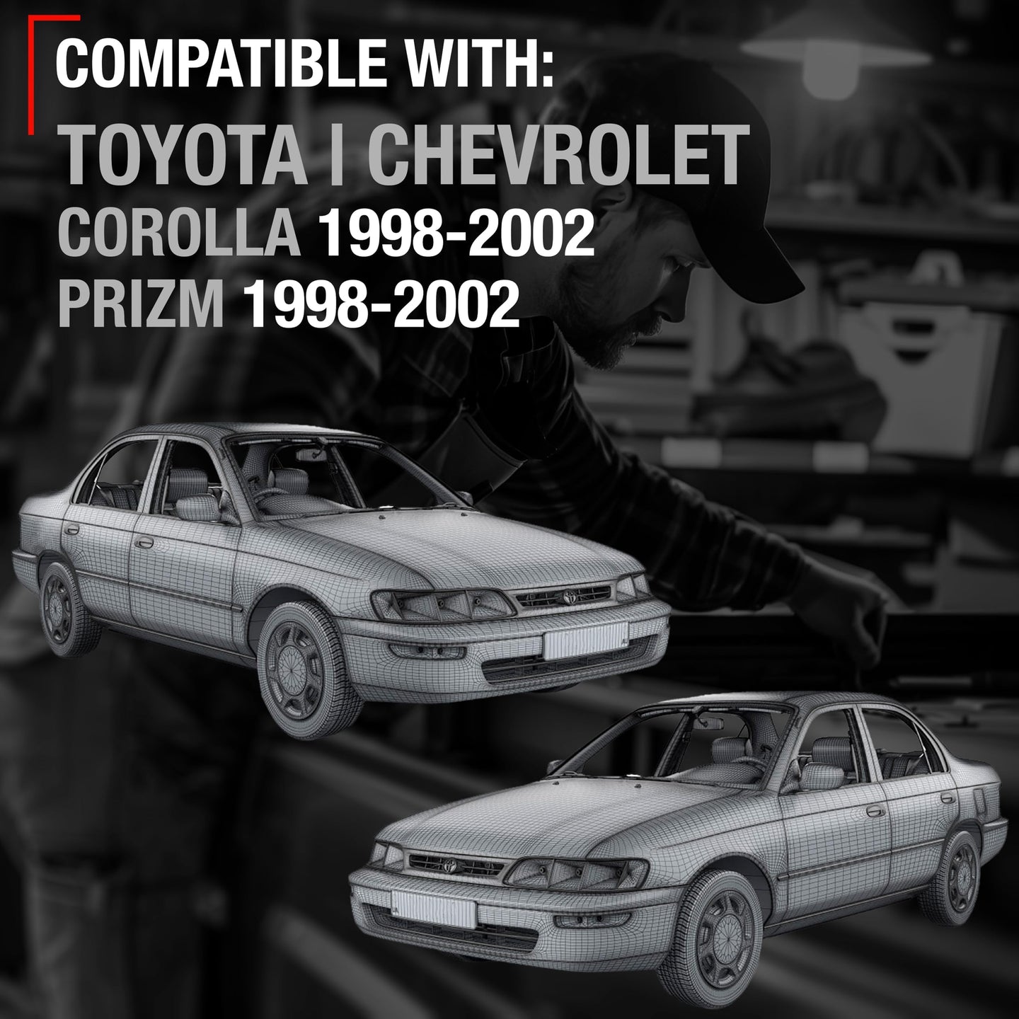 Toyota Corolla Chevrolet Prizm Door Handle Set - Full 8pc Interior & Exterior Front/Rear Kit - 8-Piece Set - Beige