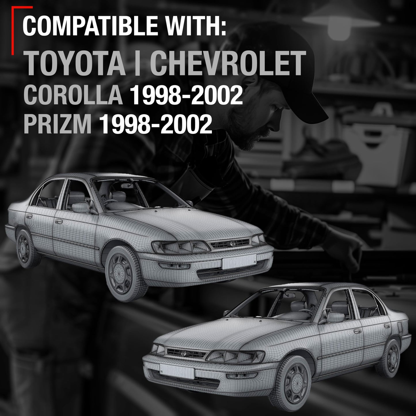 Toyota Corolla Chevrolet Prizm Door Handle Set - Full 8pc Interior & Exterior Front/Rear Kit - 8-Piece Set - Beige