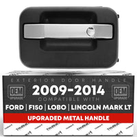 Ford F-150, Lobo, Mark LT Exterior Rear Driver Door Handle, Upgraded Metal - Chrome, Black - Rear Driver Side Handle
