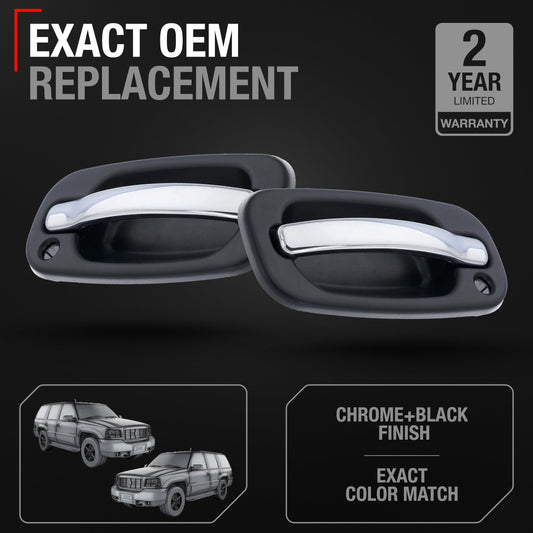 Chevrolet Avalanche Exterior Door Handles, Front Driver & Passenger - Chrome with Keyholes - Front Left + Right Door handle