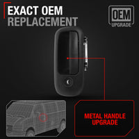 Exterior Front Driver Door Handle, Upgraded Metal - Compatible with 2010-2014 Chevrolet Express GMC Savana 1500, 10-20 Express 2500 3500 - Textured Black w/ Keyhole - OEM 25989398-MT, 25989398, 97745 - Front Driver Side Handle