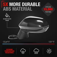 2020-2022 Toyota Corolla Driver Side Mirror Replacement Powered Manual Fold Heated Flat Glass Smooth Black - Driver Side Mirror