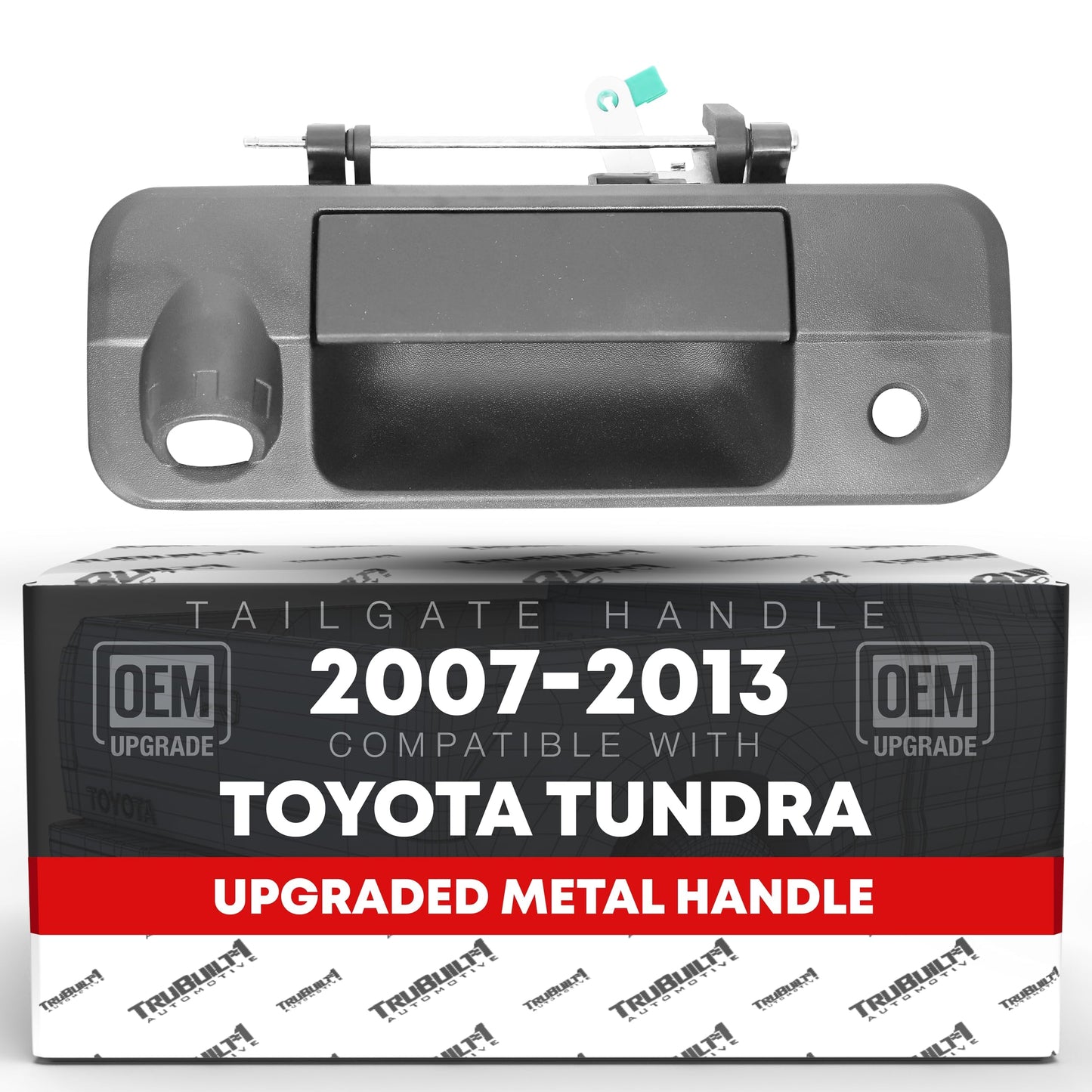 2007-2013 Toyota Tundra Tailgate Handle Assembly Replacement Upgraded Metal - Exterior Tailgate Latch Textured Black - Upgraded Metal Handle